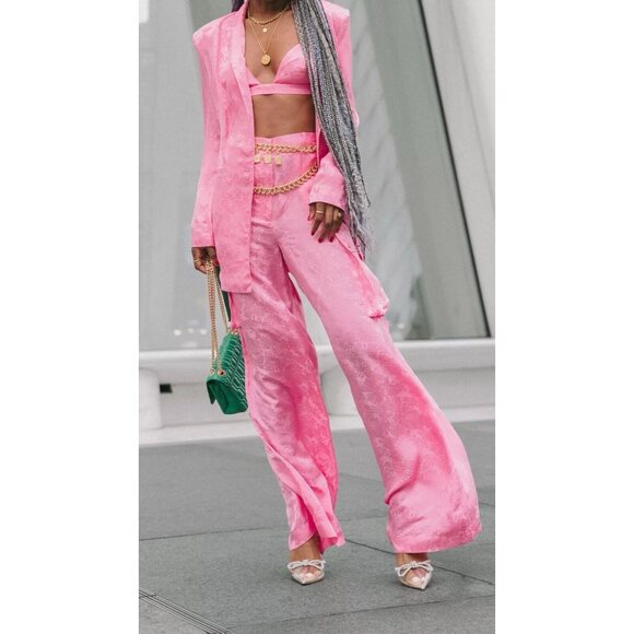 Ronny Kobo Matthew Pants Sachet Pink Silk Cargo